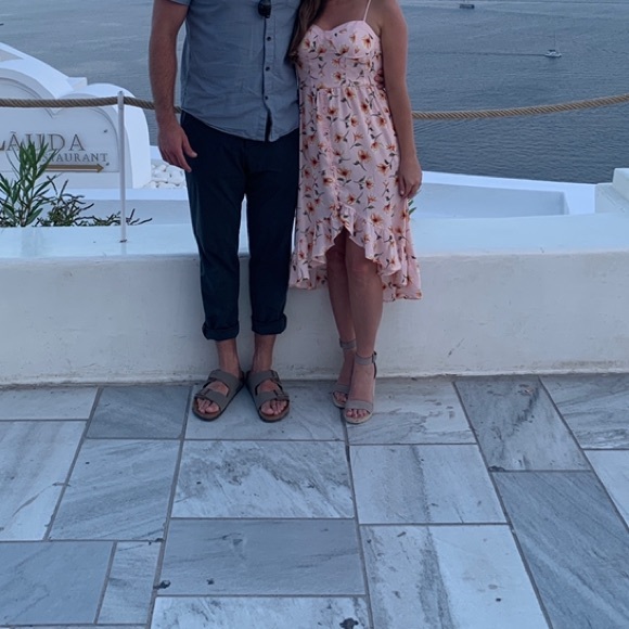 -Pink floral high- low dress - Picture 2 of 8